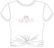 Load image into Gallery viewer, Twist Front Dance Queen Crop Tee Shirt Child
