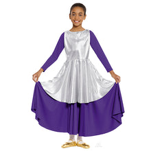 Load image into Gallery viewer, Eurotard Metallic Peplum Praise Tunic Child