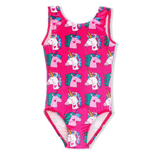 Load image into Gallery viewer, Girl Power Unicorn Velvet Leotard Child
