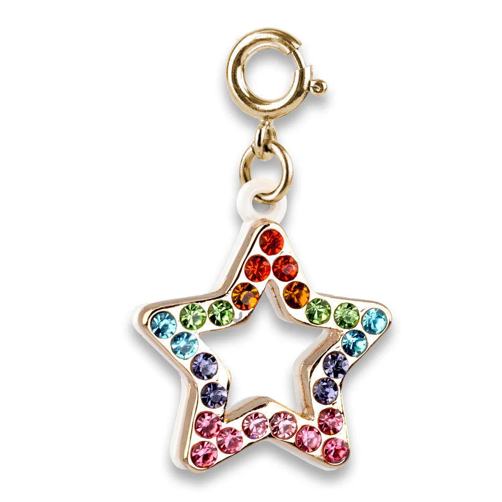 CHARM IT!  Gold Rainbow Sparkle Star Charm