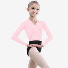 Load image into Gallery viewer, So Danca Long Sleeve Mock Wrap Top Child
