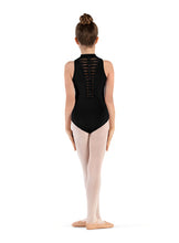 Load image into Gallery viewer, Bloch Rosey Zip High Neck Knot Back Leotard Child
