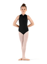 Load image into Gallery viewer, Bloch Rosey Zip High Neck Knot Back Leotard Child
