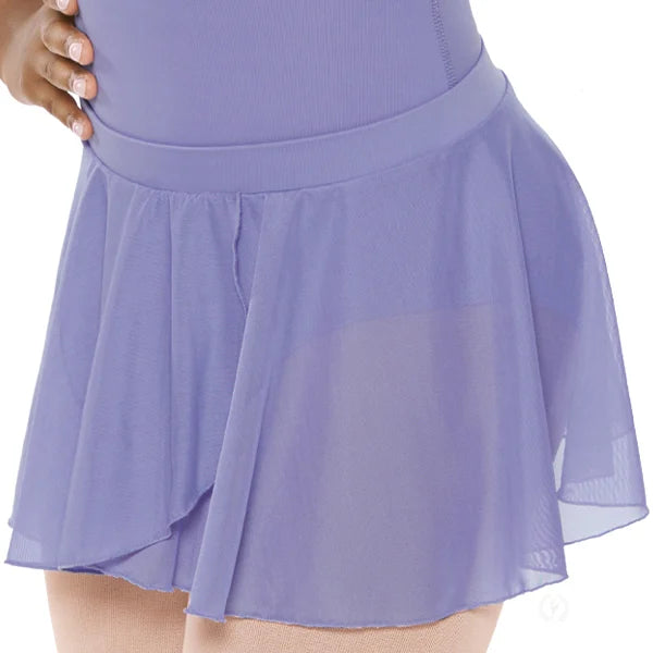 Eurotard Mesh Mock Wrap Pull On Skirt Girls