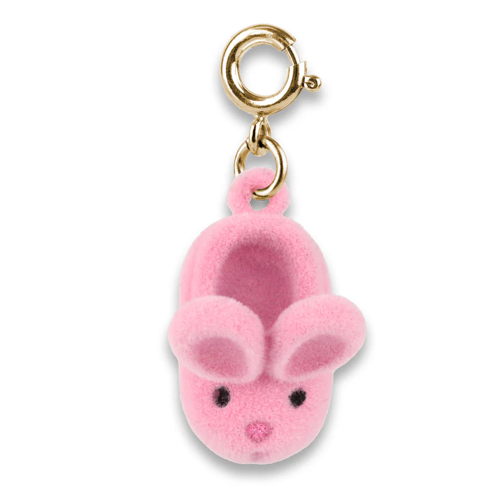 CHARM IT!  Gold Furry Bunny Slipper Charm