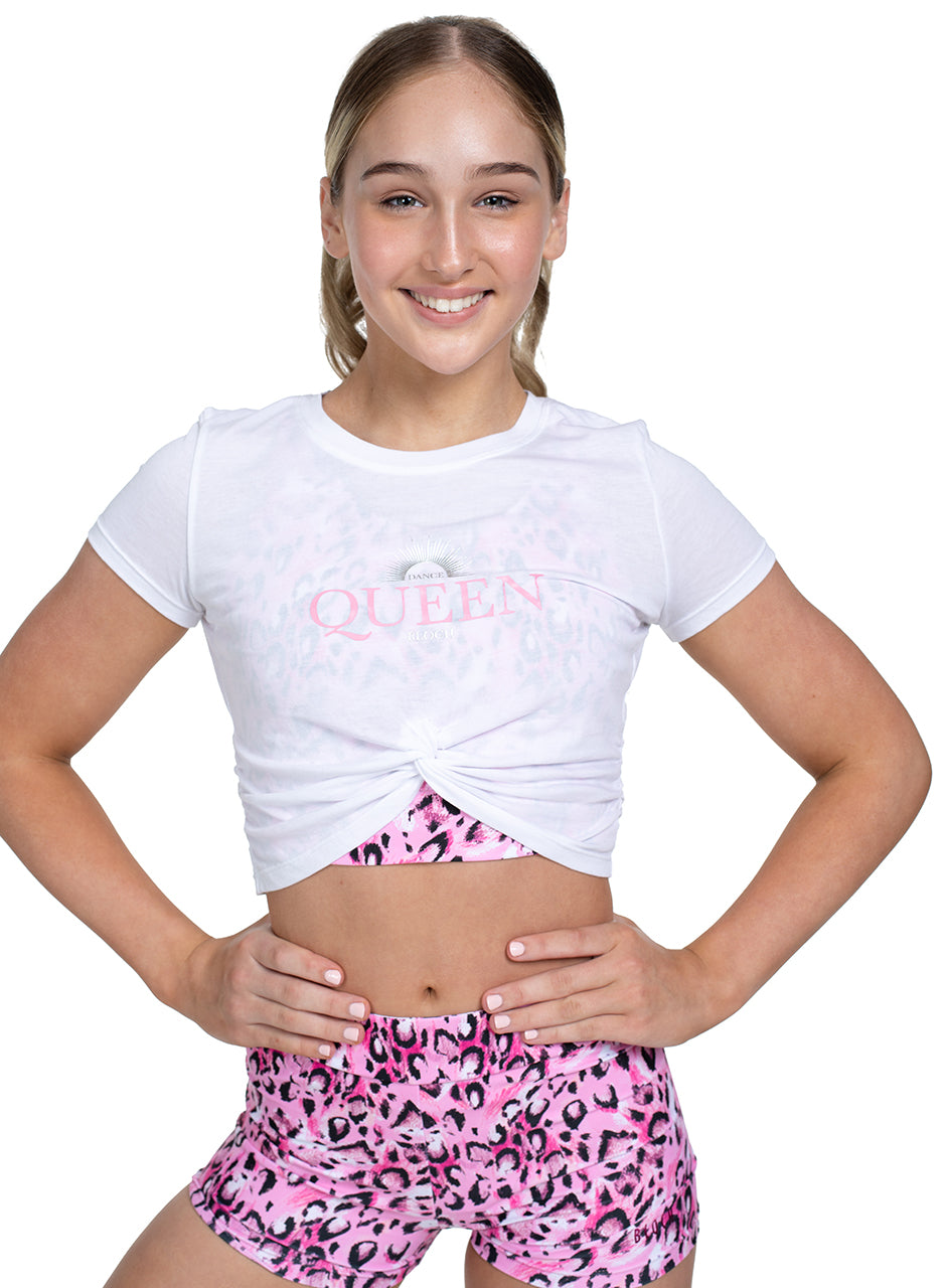 Twist Front Dance Queen Crop Tee Shirt Child