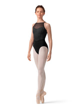 Load image into Gallery viewer, Mirella Mesh Halter Leotard w/ Striped Bodice Ladies M40001
