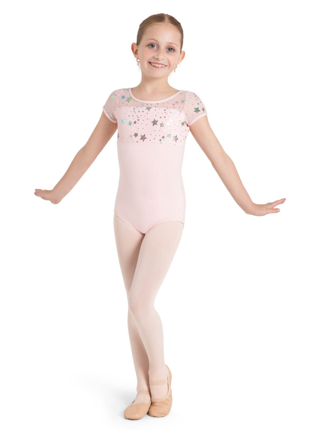 Capezio Star Struck Galaxy Short Sleeve Leotard - Girls
