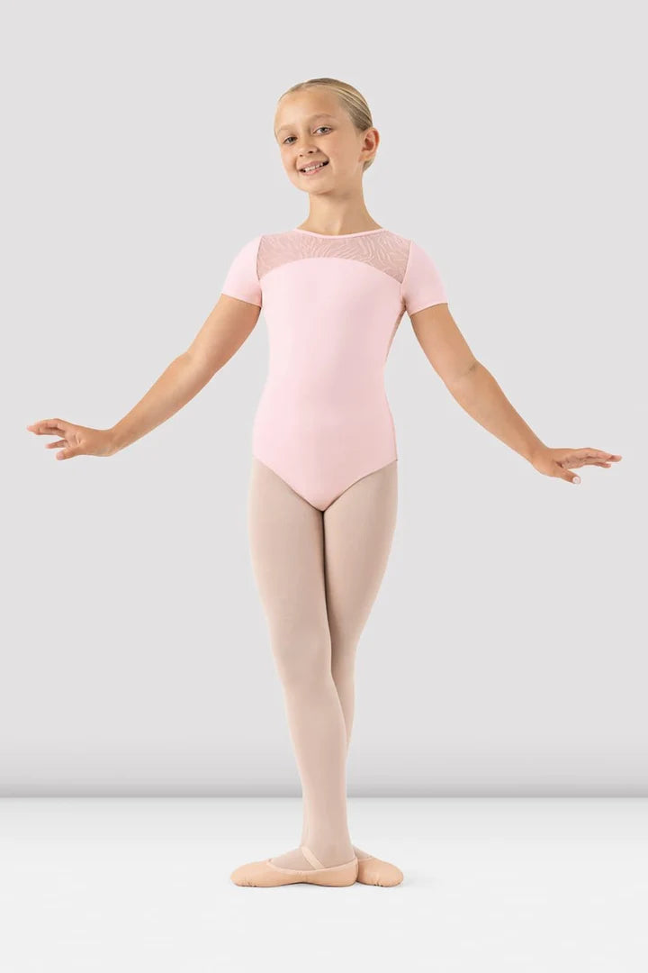 Bloch Mesh Detail Back Short Sleeve Leotard Child