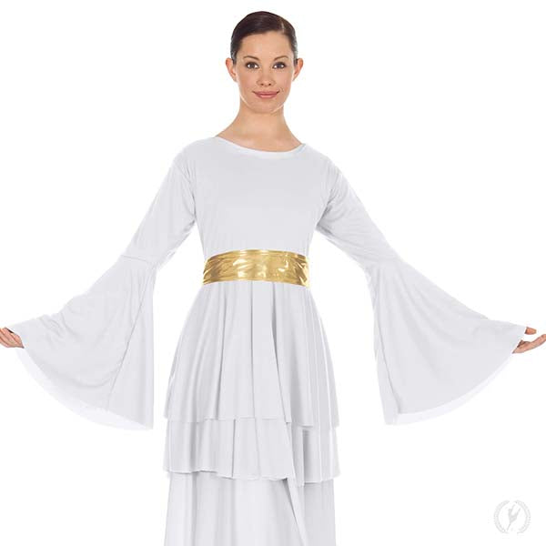 Eurotard Polyester Bell Sleeve Peplum Top Ladies