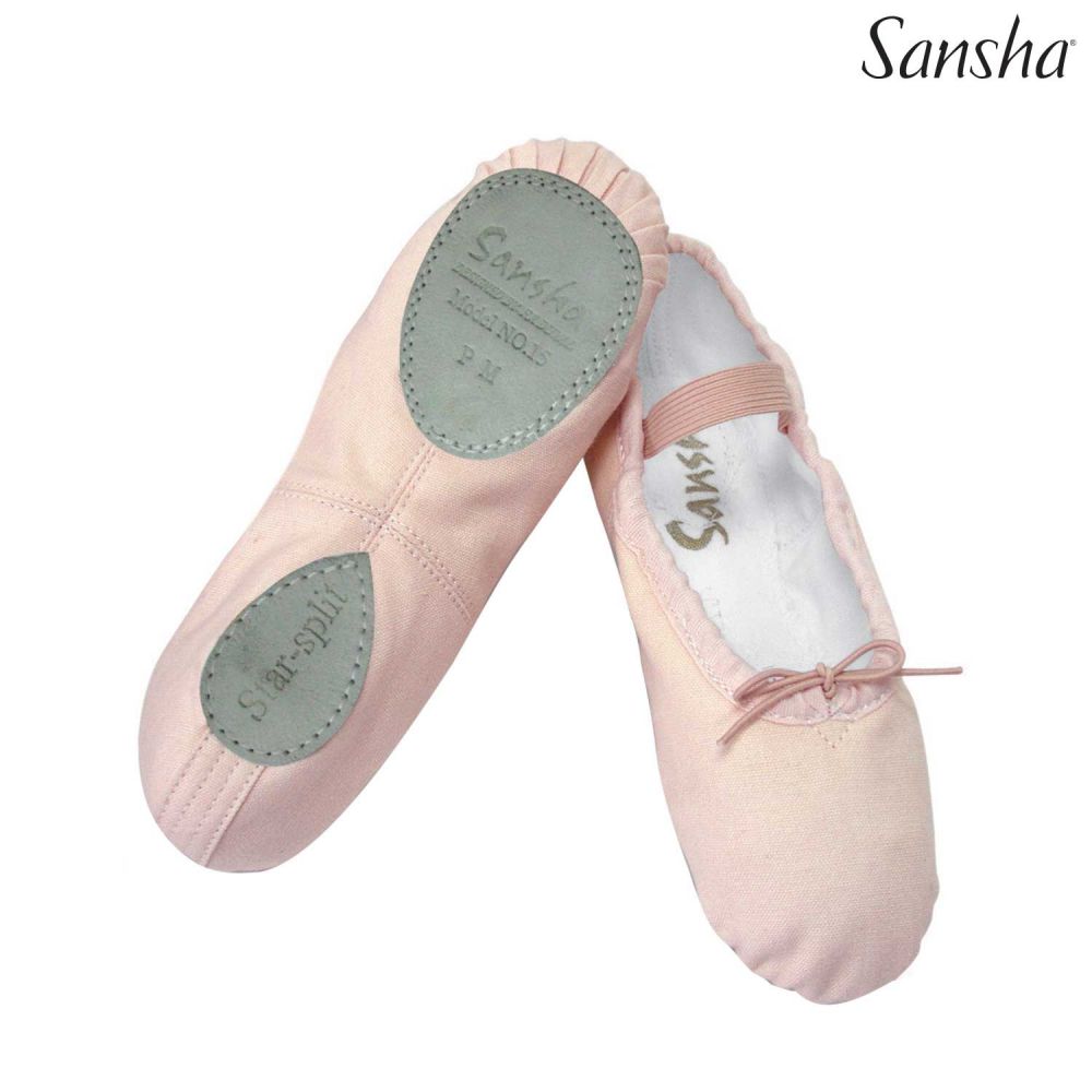 Sansha Star Split Sole Canvas Ballet Slipper White Child
