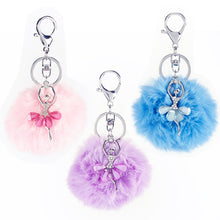 Load image into Gallery viewer, Dasha Ballerina Dance Pouf Keychain Bag Tag
